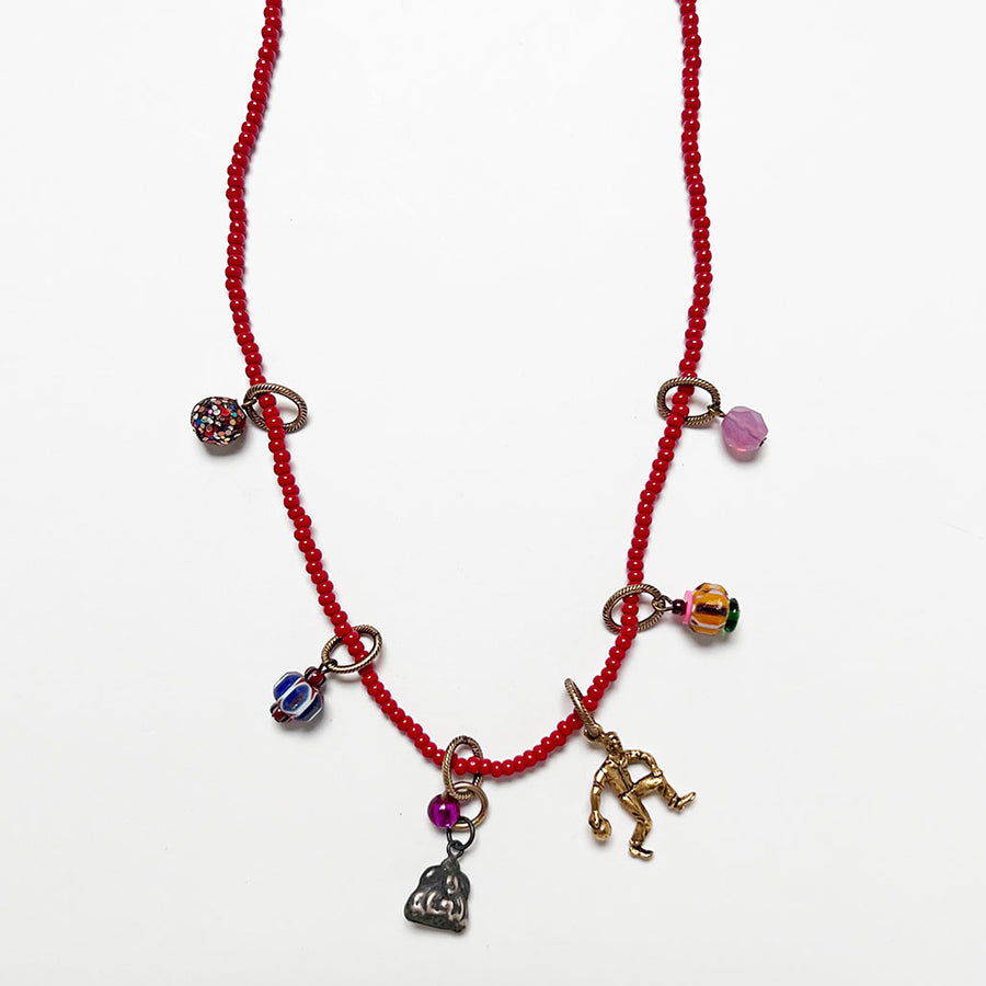 Collage Necklace: Red