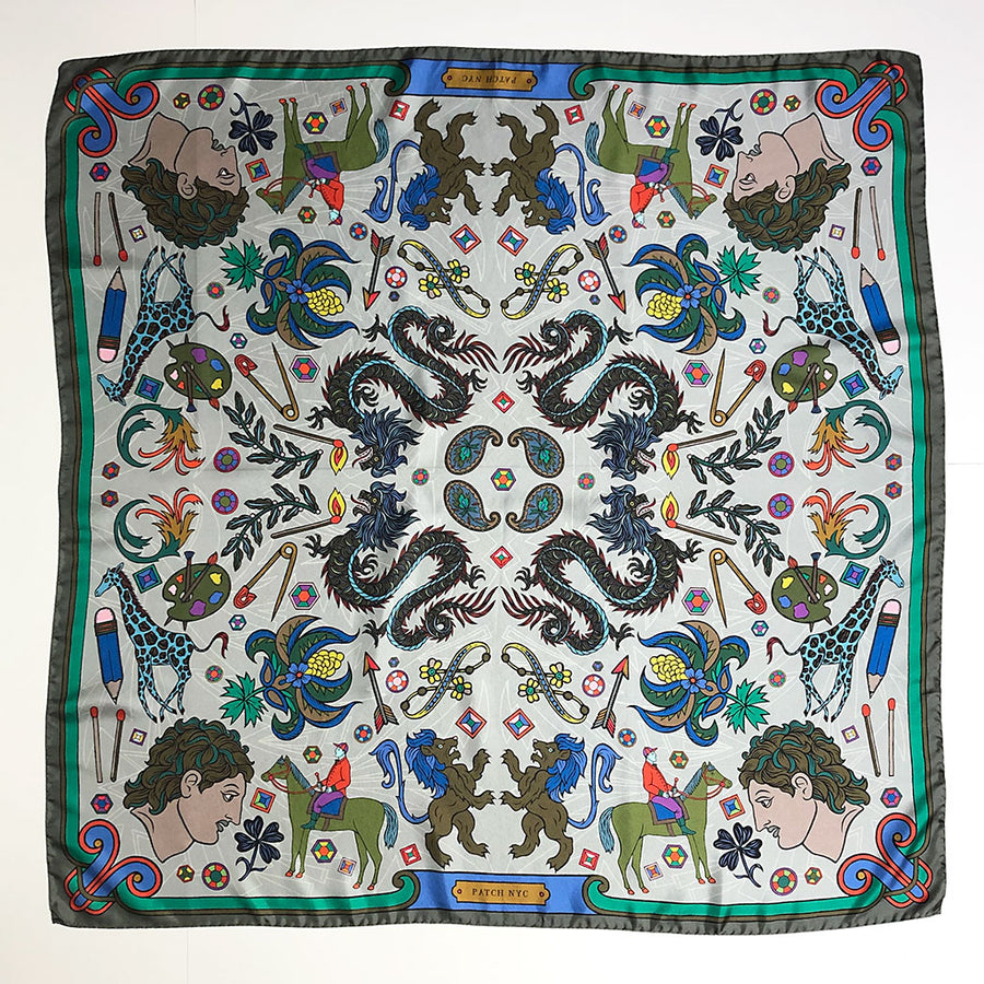 PATCH NYC Daydream with Dragons Silk Scarf