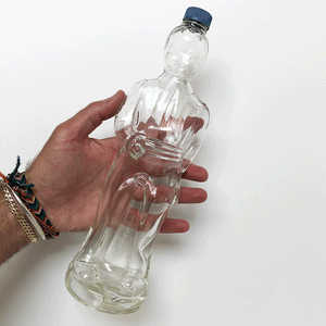Vintage Figural Clear Glass Bottle