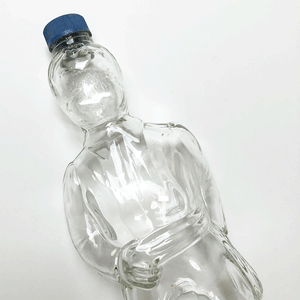 Vintage Figural Clear Glass Bottle