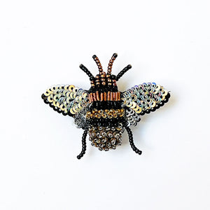Golden Honey Bee Embroidered Pin