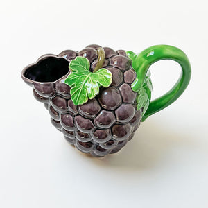 Vintage Purple Grapes Ceramic Pitcher Made in Japan