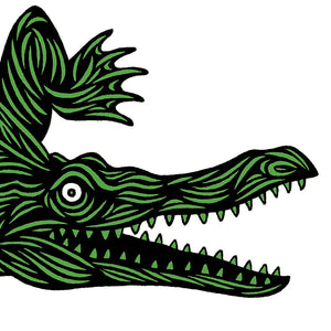 Don Carney Crocodile Vibrant Green Art Print {DCP08}