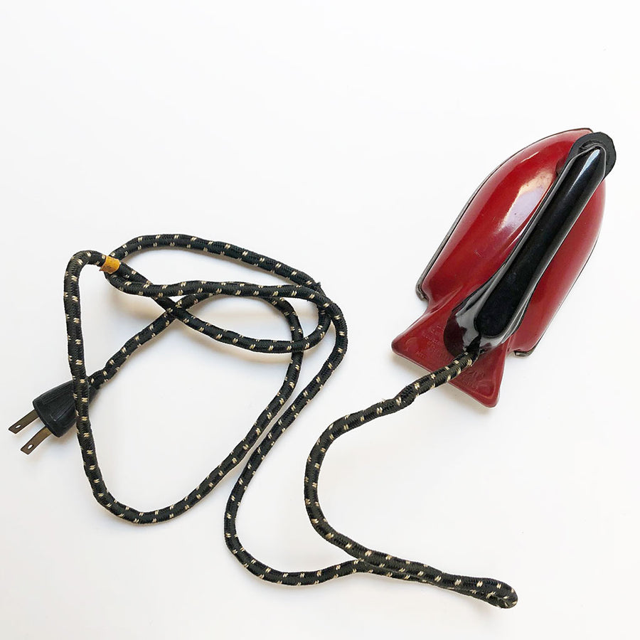 Vintage Red & Black Toy Iron