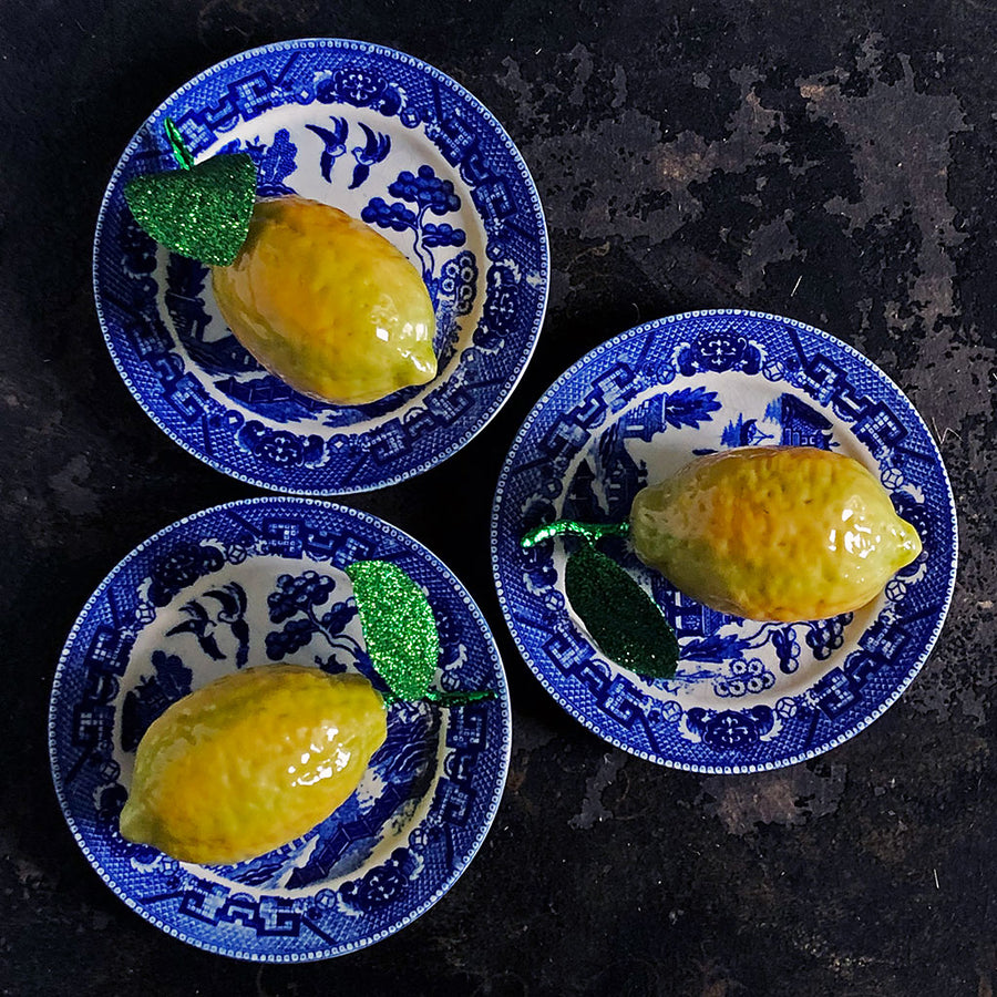 Lemon with Leaf Decorative Object