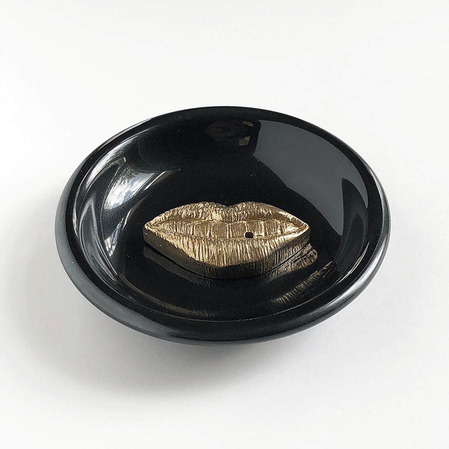 PATCH NYC Smiling Lips Solid Brass Incense Burner