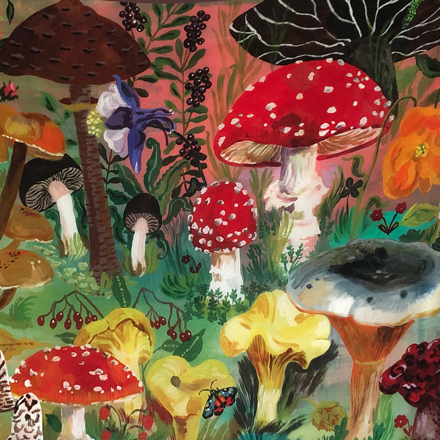 Mushrooms Silk Scarf by Nathalie Lete