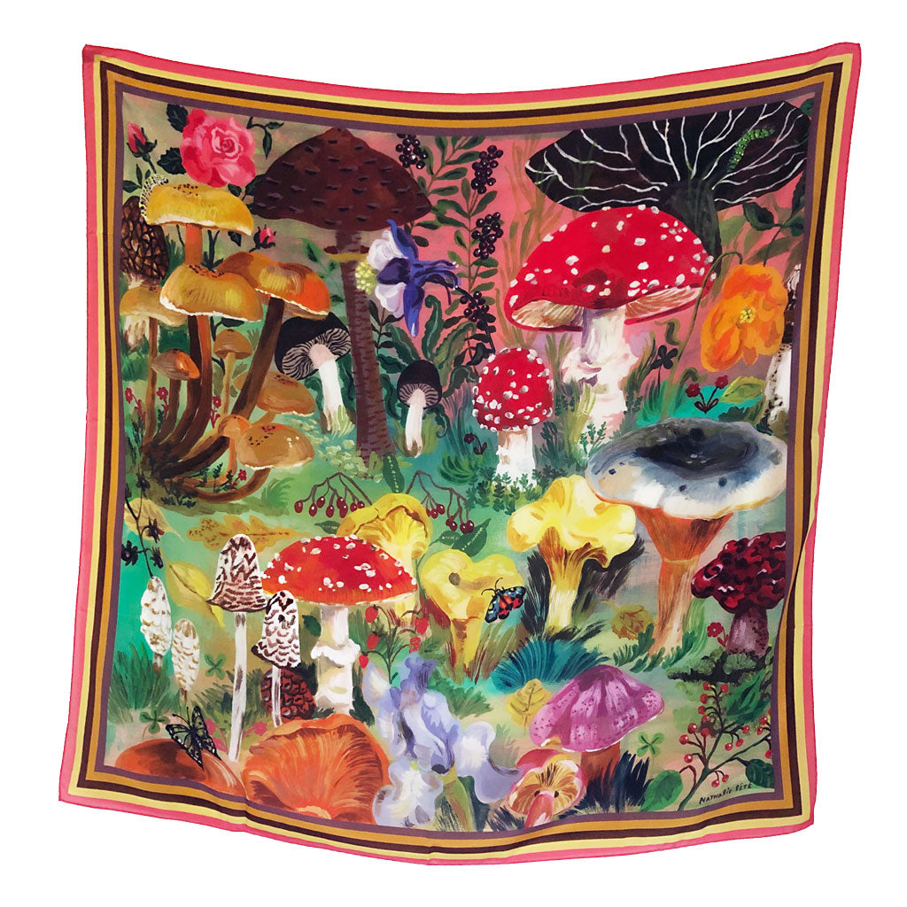 Patch Nyc Mushrooms Silk Scarf by Nathalie Lete