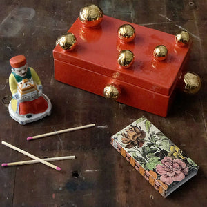 Golden Sphere Box with Lid Orange