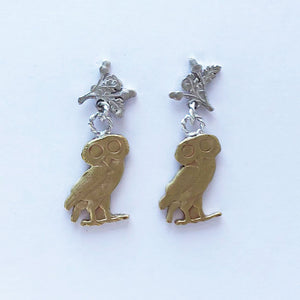 Owl & Acorn Drop Earrings