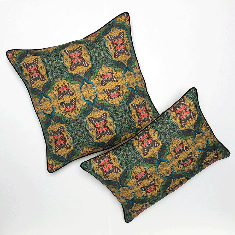 Peacocks of the Calico Museum Pillows
