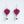 Raspberry Pink Heart & Vintage Glass Pearl Earrings