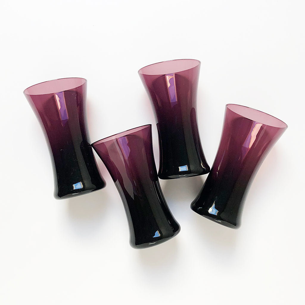 Lilac Faceted Stackable Drinking Glasses Set of 4