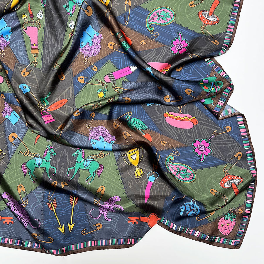 PATCH NYC Crazy Quilt Silk Scarf