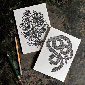 Snake & Flower Two Sided Notebook