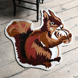 Nathalie Lete Squirrel with Acorn Tufted Carpet