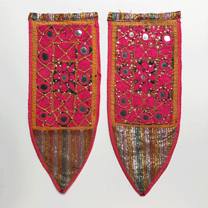 Pair of Vintage Embellished Textile Pieces Made in India
