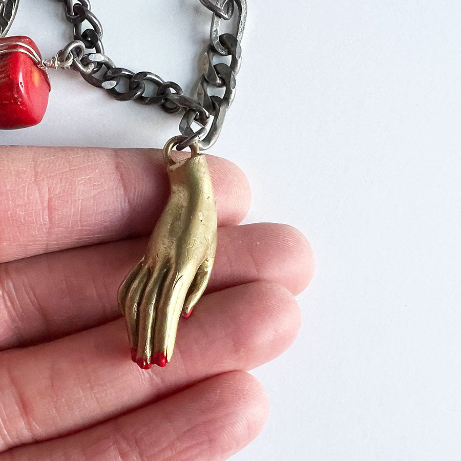 Treasure Necklace: Red Coral Branch
