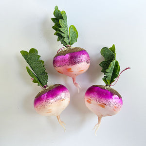 Purple Top Turnip Glass Ornament