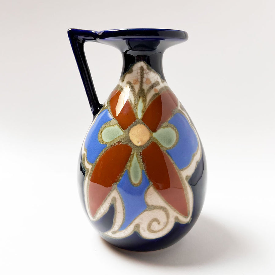 Vintage Deco Ceramic Single Handle Vase Made in Japan