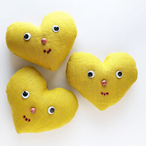 Happy Heart Lavender Sachet: Yellow