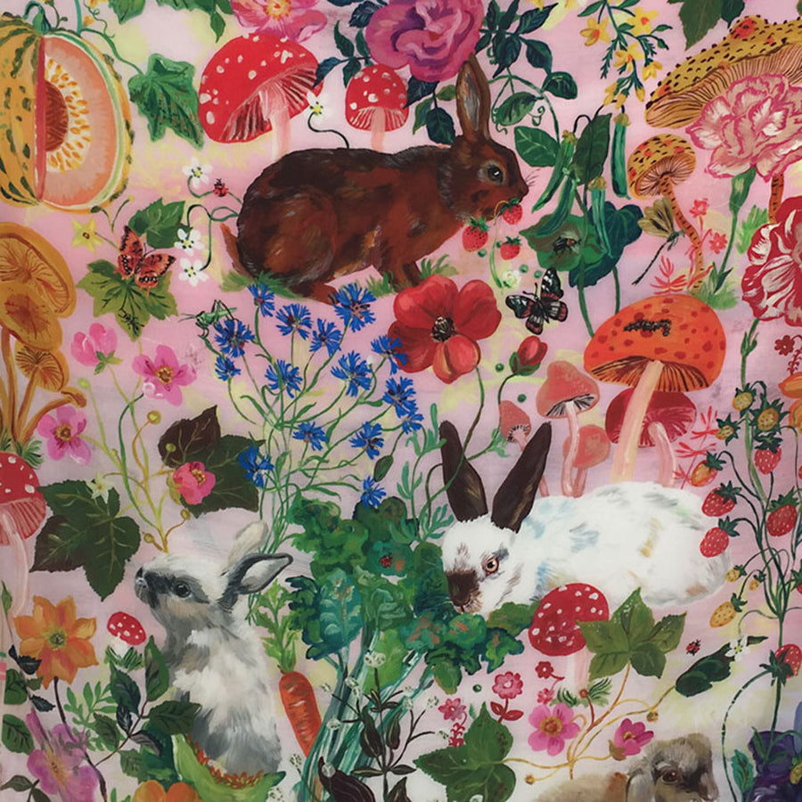 Rabbits Silk Scarf by Nathalie Lete